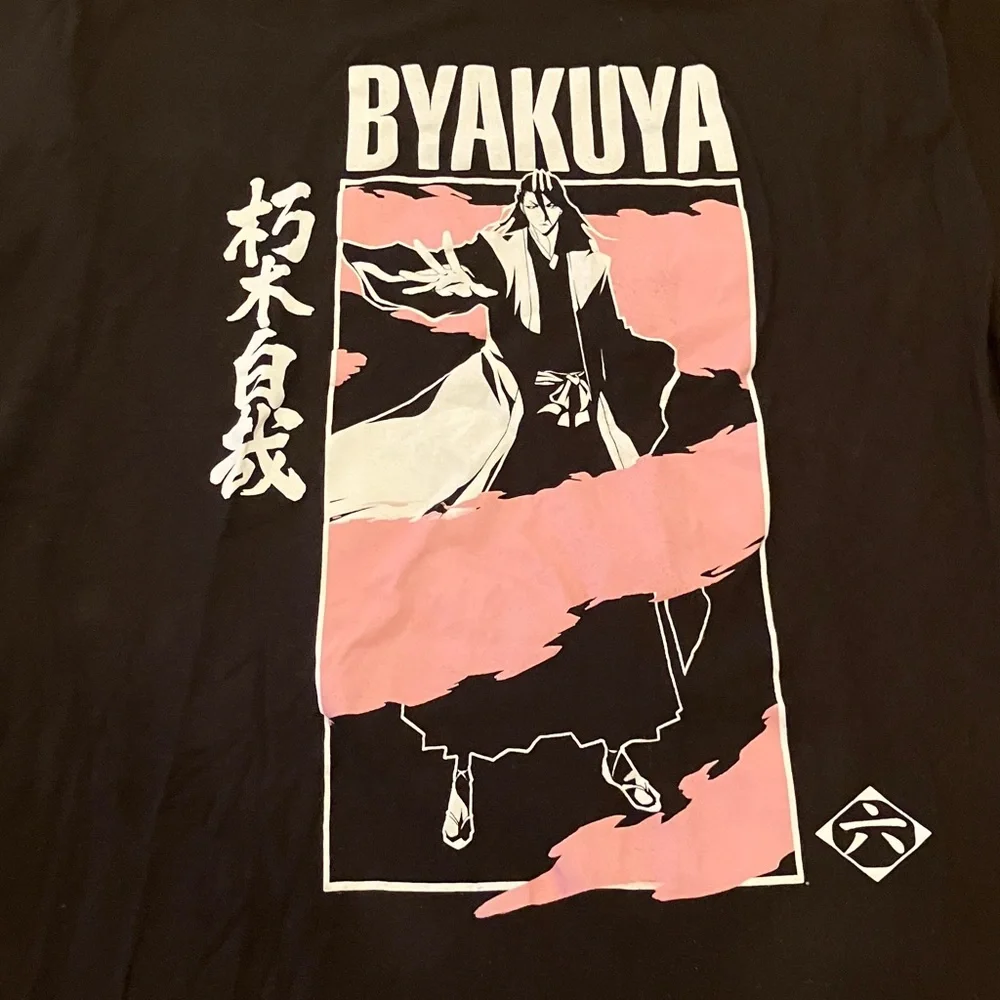 Byakuya anime manga graphic black teee men’s size large - Picture 4 of 5